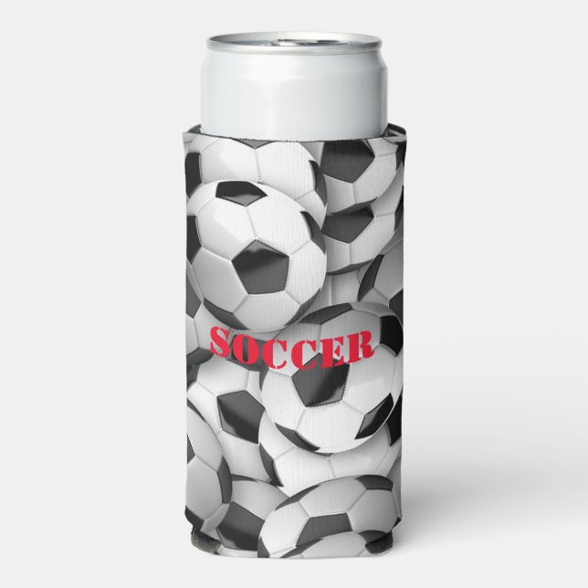 Fußball-Balls Design Seltzer kann kühlen Selters Dosenkühler (Seltzer Vorderseite)