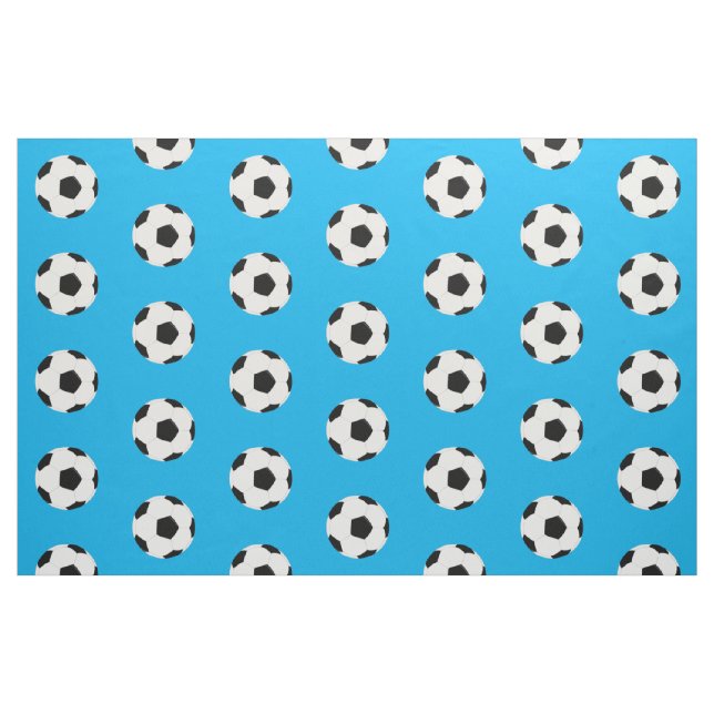 Fußball-Balls-Muster auf hellblau Stoff (Fat Quarter (45,7 x 55,9 cm))