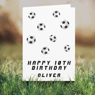 Fußball Balls Schwarz und Weiß Junge Happy Geburts Karte