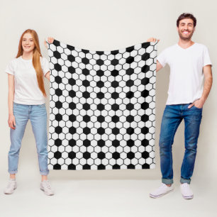 Fußball-Balls Schwarz-Weiß-Custom Fleecedecke