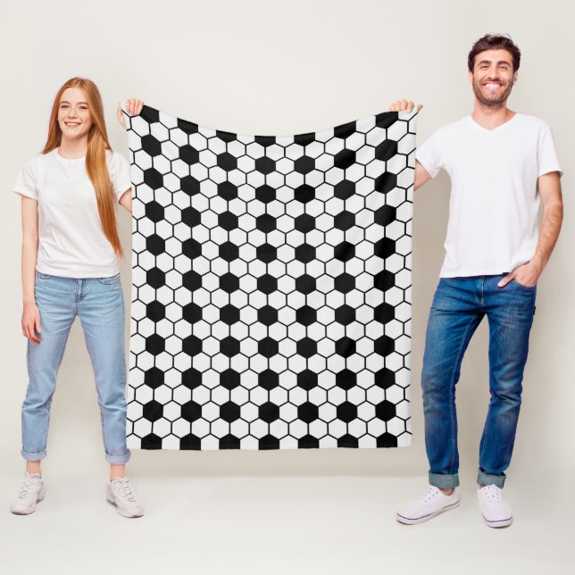 Fußball-Balls Schwarz-Weiß-Custom Fleecedecke (Beispiel)