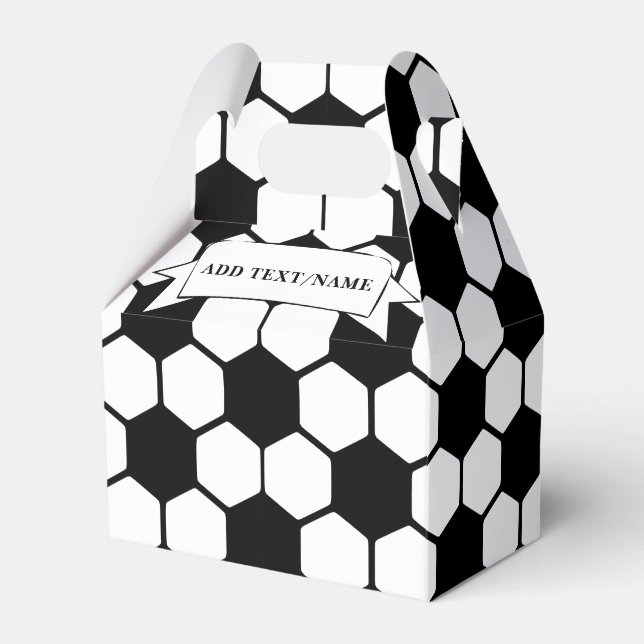 Fußball-Balls Schwarz-Weiß-Individuelle Name Geschenkschachtel (Vorderseite)