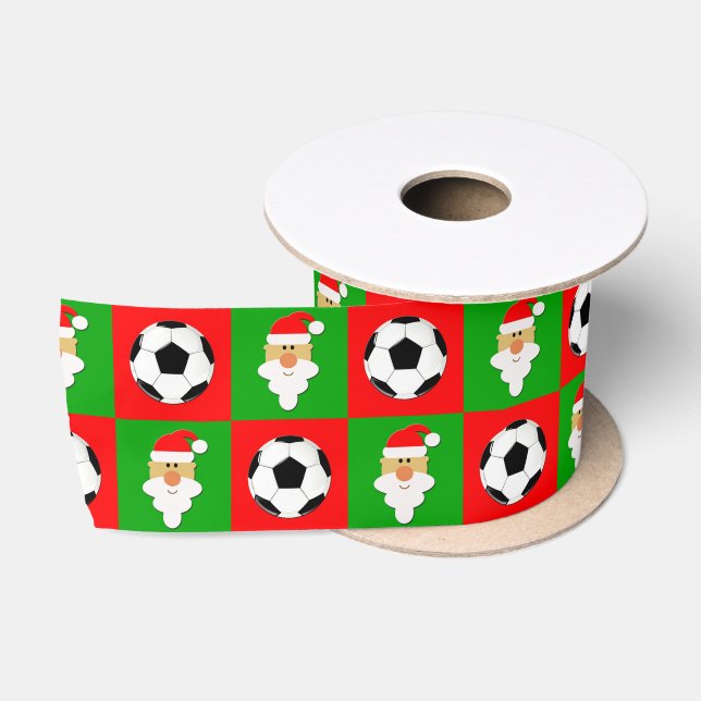 Fußball-Balls & Weihnachtsfeier Niedliches Weihnac Satinband (Spule)
