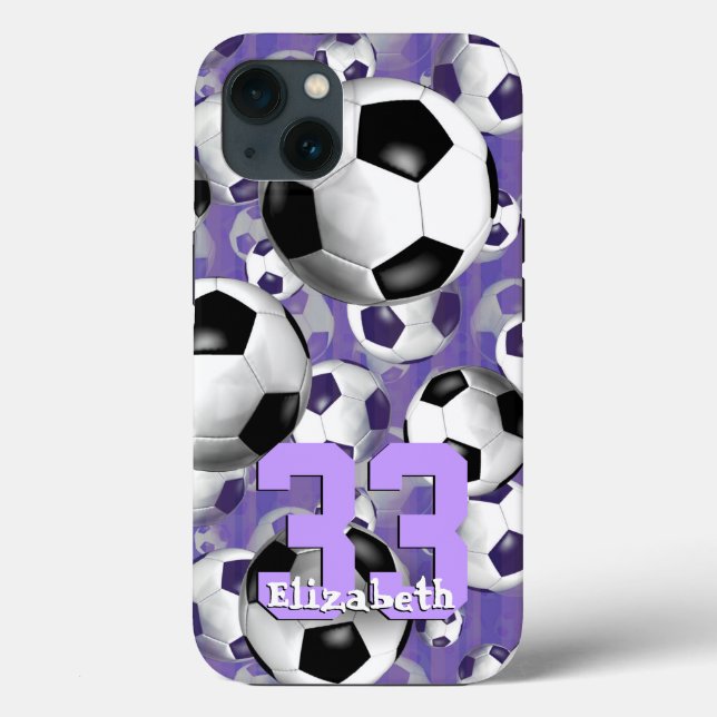 Fußball Ballz! Girls-Fußball-Jersey-Nummer Case-Mate iPhone Hülle (Rückseite)