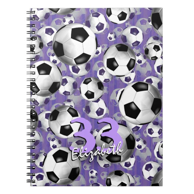 Fußball Ballz! Mädchenfußball lila personalisiert Notizblock (Vorderseite)