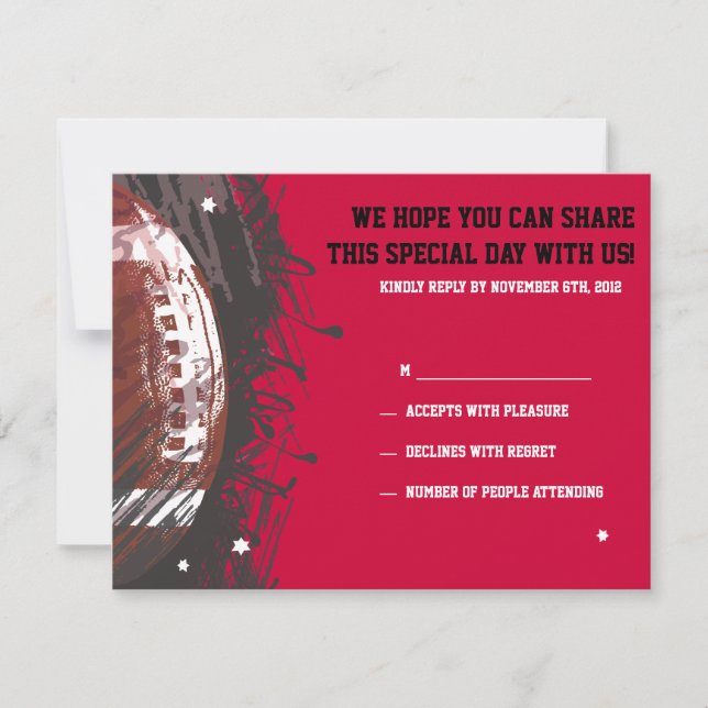 Fußball Bar Bat Mitzvah Antwortkarte RSVP Karte (Vorderseite)