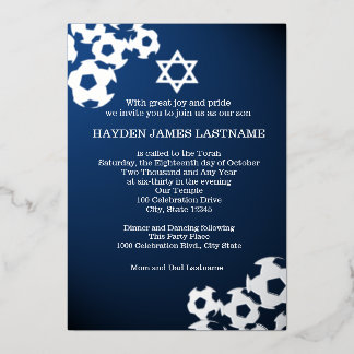 Fußball-Bar Mitzvah Folieneinladung