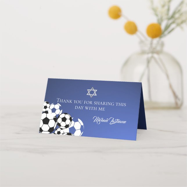 Fußball-Bar Mitzvah Platzkarte (Rückseite)