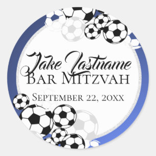 Fußball-Bar Mitzvah Runder Aufkleber
