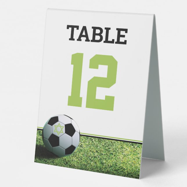 Fußball-Bar Mitzvah Tischaufsteller (Rückseite)