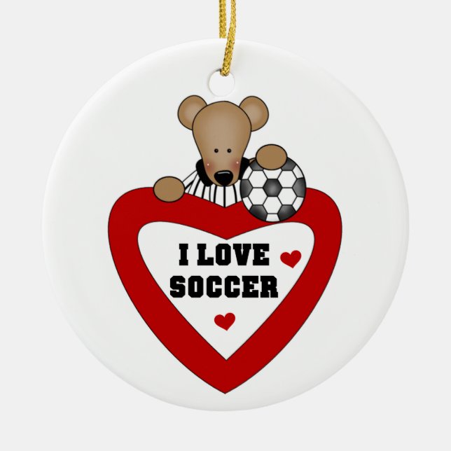 Fußball-Bärn-T - Shirts und Geschenke Keramikornament (Vorne)