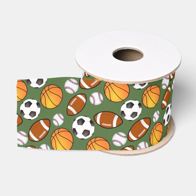 Fußball-Baseball Basketball-Muster Ripsband (Spule)