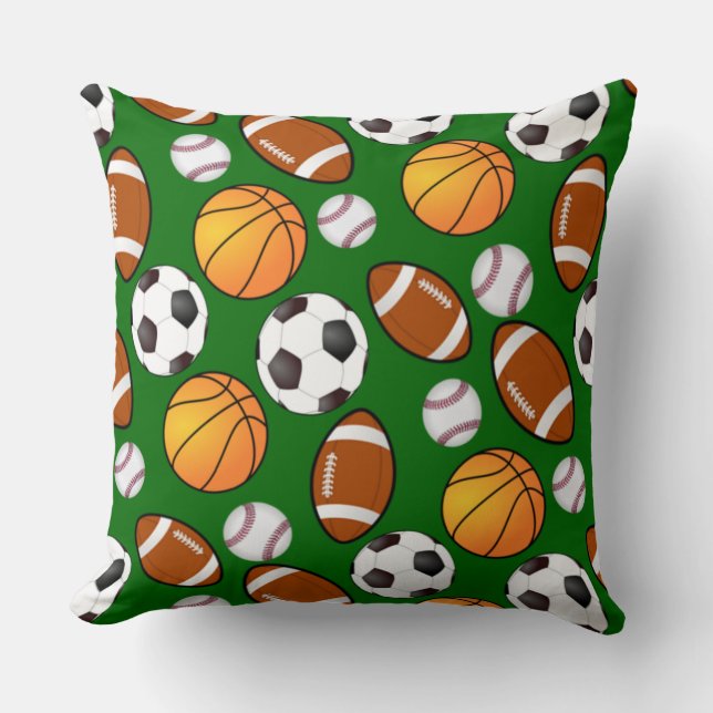 Fußball Baseball Basketball Thema Sport Kissen (Vorderseite)