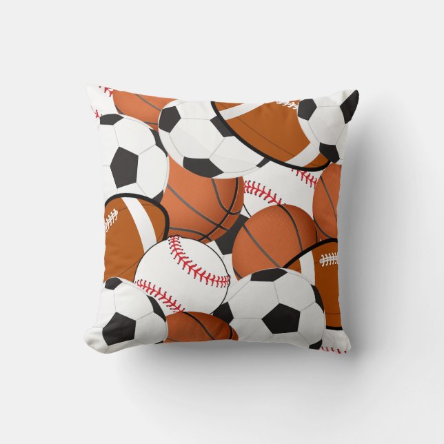 Fußball Baseball Fußball Basketball Sportball Ball Kissen (Vorderseite)