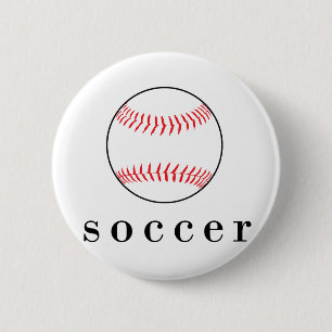 Fußball Baseball Lustiges Komisches Sport T-Shirt Button