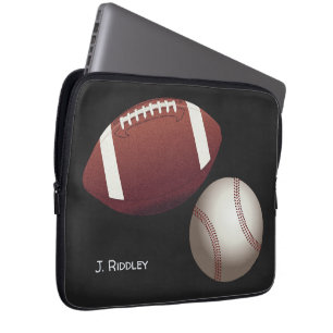 Fußball-Baseball-Name Monogram-Laptop-Fall Laptopschutzhülle