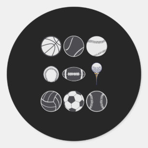 Fußball Baseball Soccer Volleyball Basketball Runder Aufkleber