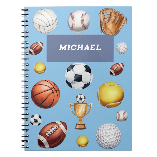Fußball-Baseball zum Thema Mustersport Notizblock (Vorderseite)