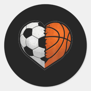 Fußball Basketball Ball Herzenssport Lover Valenti Runder Aufkleber