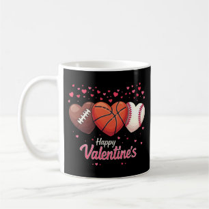 Fußball-Basketball-Baseball-Valentinstag Kaffeetasse