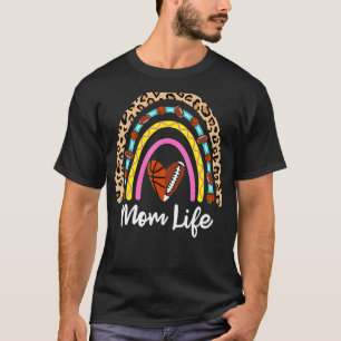 Fußball Basketball Mama Boho Rainbow Bask T-Shirt