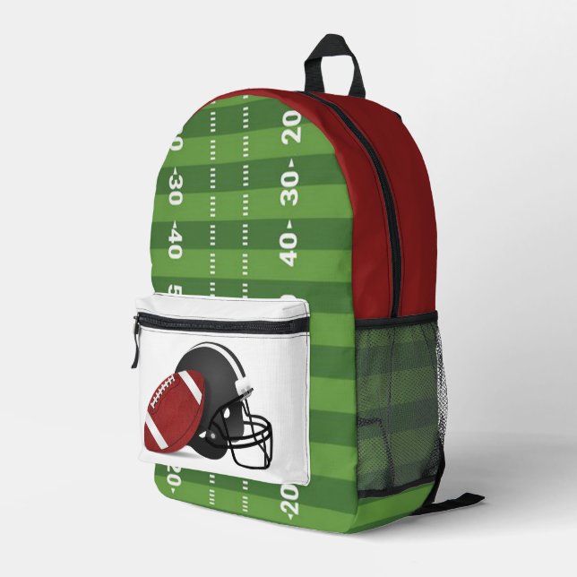 Fußball Bedruckter Rucksack (Rückseitige Ecke Rechts)