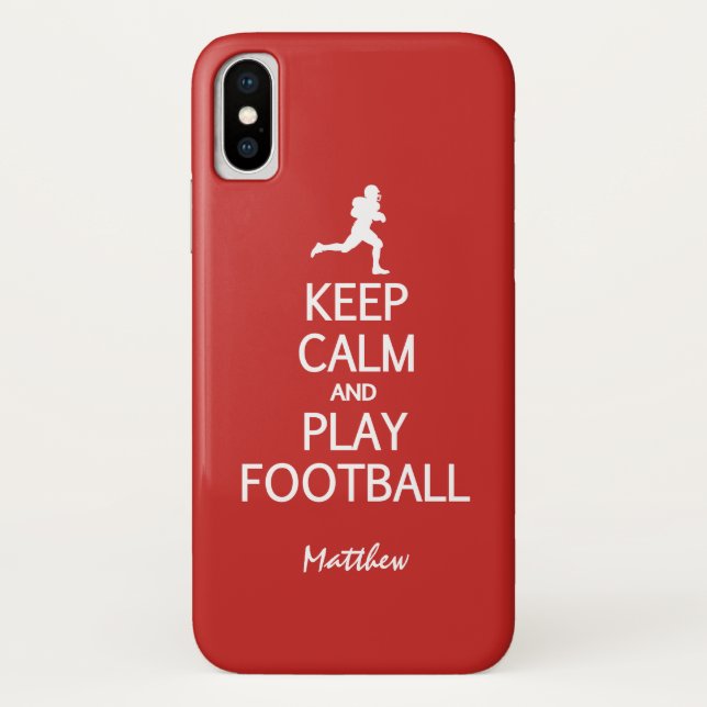Fußball Behalte Beruhigung individuelle Name- und  Case-Mate iPhone Hülle (Rückseite)
