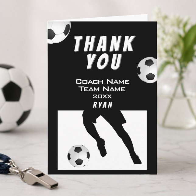 Fußball Black Danke, dass ihr Coach Card Dankeskarte (Von Creator hochgeladen)