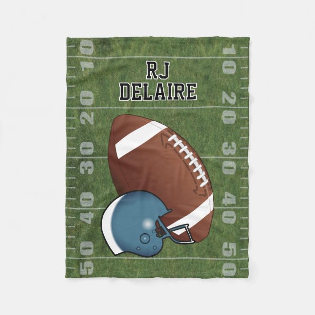 👶 - Fußball 🏈 - blau Fleecedecke (Vorderseite)