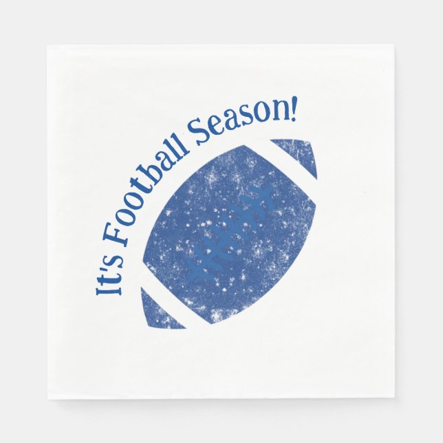 Fußball Blau und Weiß Napkin Serviette (Vorderseite)
