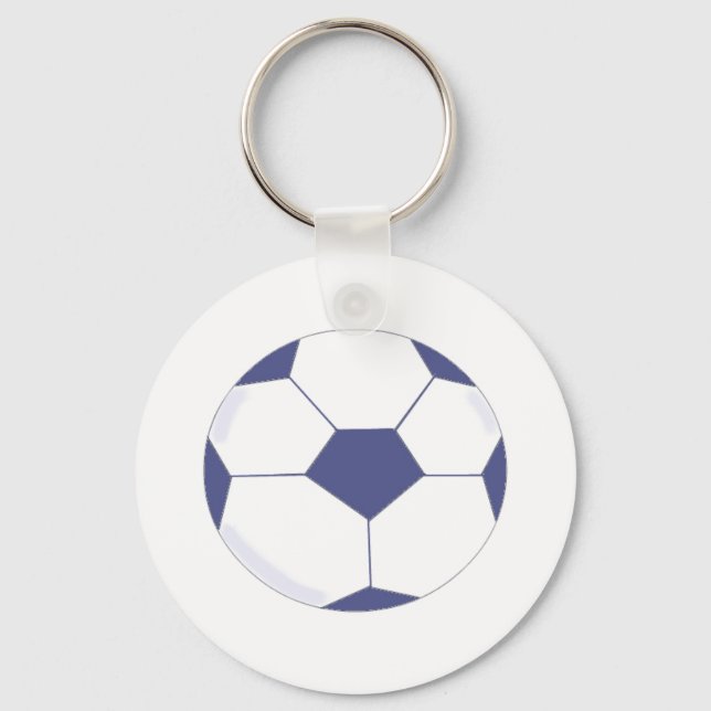 Fußball - Blau und Weiß Schlüsselanhänger (Vorderseite)
