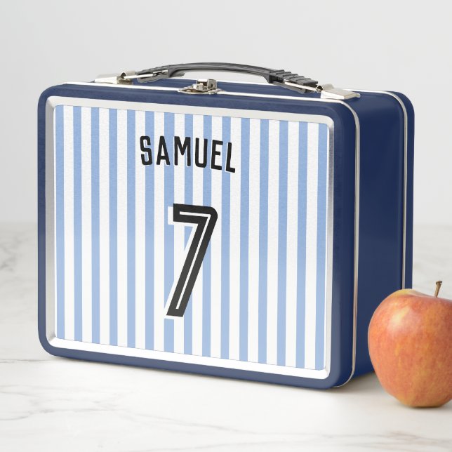 Fußball Boy Custom Player & Number Metall Brotdose (Beispiel)