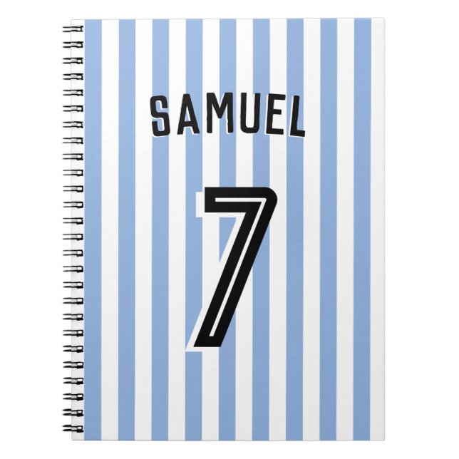 Fußball Boy Custom Player & Number Notizblock (Vorderseite)