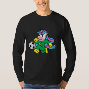 Fußball Brasilien-Flagge mit Einhorn für Mädchen u T-Shirt