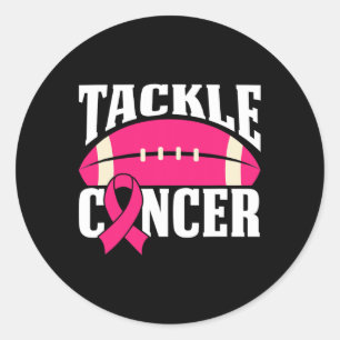 Fußball Breast Awareness Tackle Pink Ribbo Runder Aufkleber