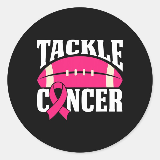 Fußball Breast Awareness Tackle Pink Ribbo Runder Aufkleber (Vorderseite)
