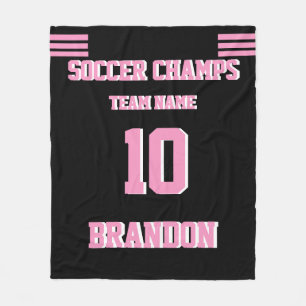 Fußball-Briefmarken Blanket rosa personalisierter Fleecedecke