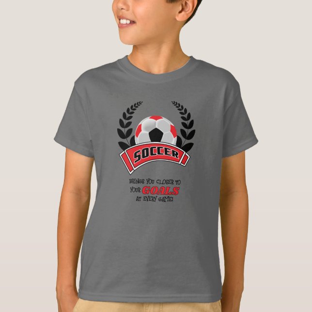 Fußball bringt Sie Naher zu Ihren Zielen - Rot T-Shirt (Vorderseite)