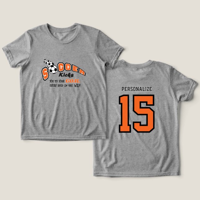 Fußball bringt Sie zum Ziel - Orange Tri-Blend Shirt (Design Vorderseite & Rückseite)