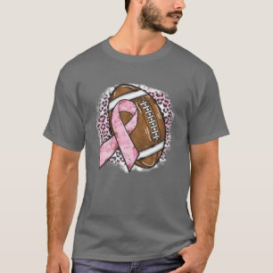 Fußball Brustkrebs Bewusstsein Pink Ribbon Leopa T-Shirt