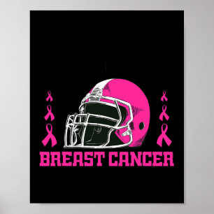 Fußball Brustkrebs-Bewusstsein Rosa Band Jungen Poster