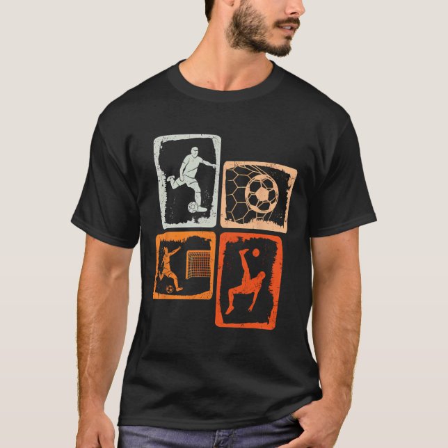 Fußball Bunt Retro  T-Shirt (Vorderseite)