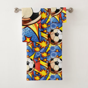 Fußball-Burst Badhandtuch Set