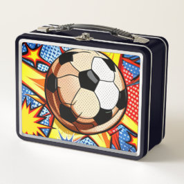 Fußball-Burst Metall Brotdose