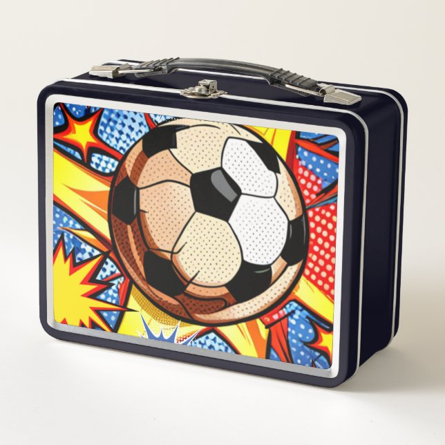 Fußball-Burst Metall Brotdose (Vorderseite)