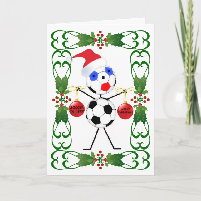 Fußball-Cartoon Weihnachten (Vorderseite)