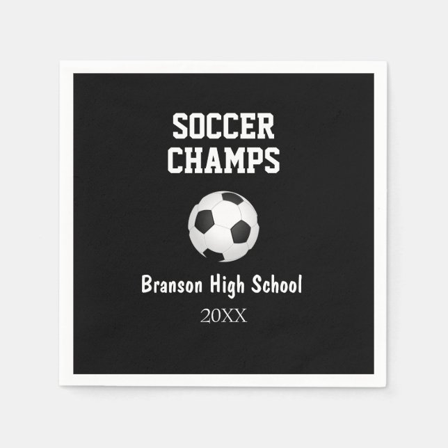 Fußball Champs Ball Personalisiertes Party Napkins Serviette (Vorderseite)
