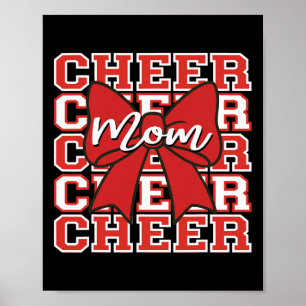 Fußball Cheer Mom Game Day Rote Schleife Cheerlead Poster