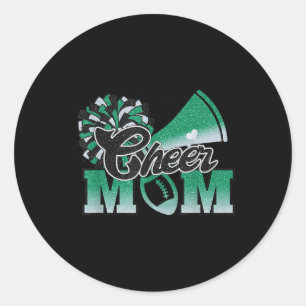 Fußball Cheer Mom größter Fan Cheerleader Schwarz  Runder Aufkleber