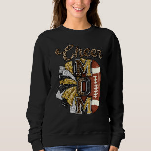Fußball Cheer Mom Leopard Sport Fußballspieler Sweatshirt